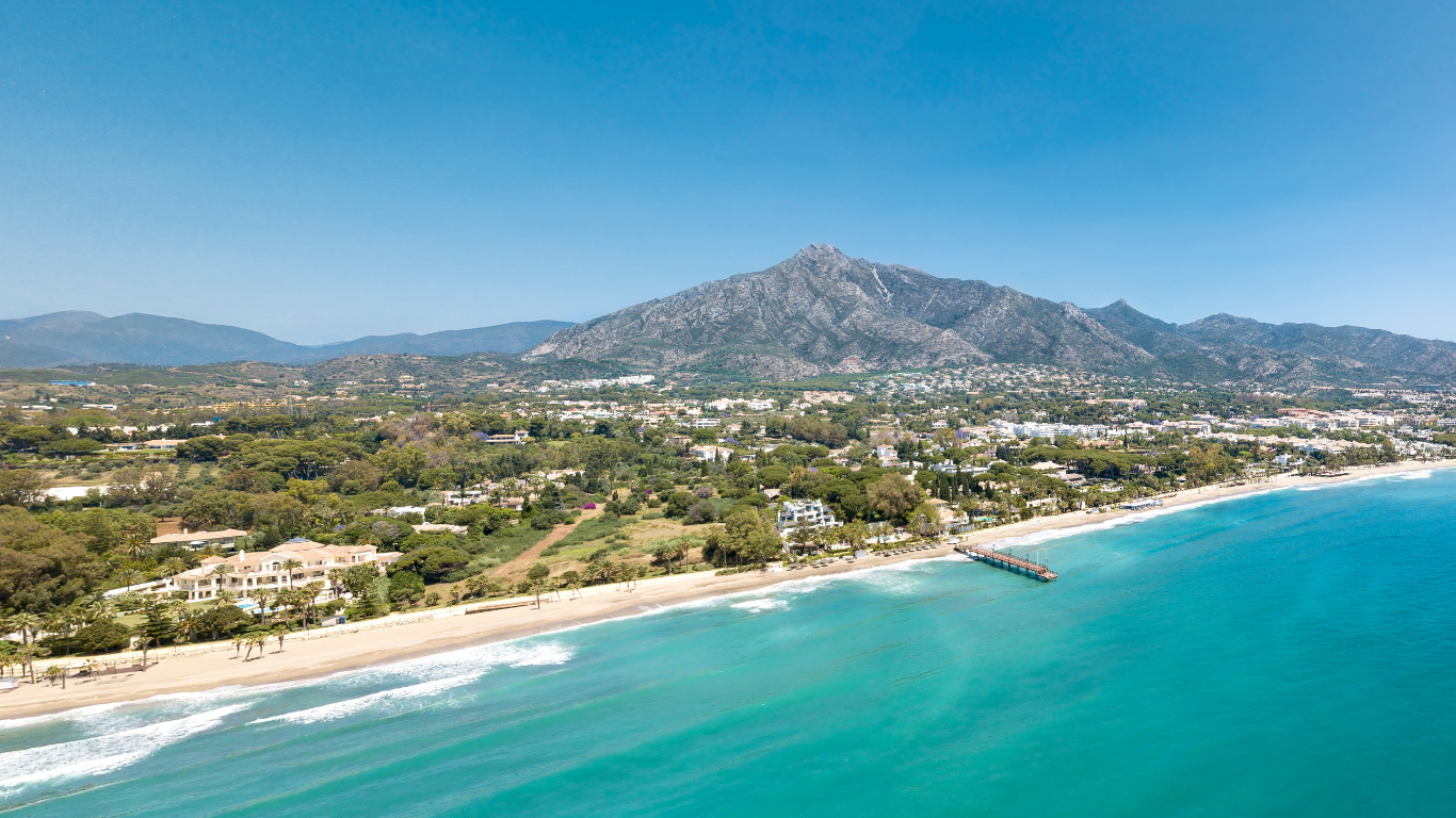Costa del Sol coastline and mountain view